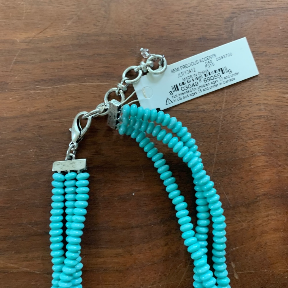NWT Lucky Brand turquoise and silver beaded necklace - Picture 3 of 3